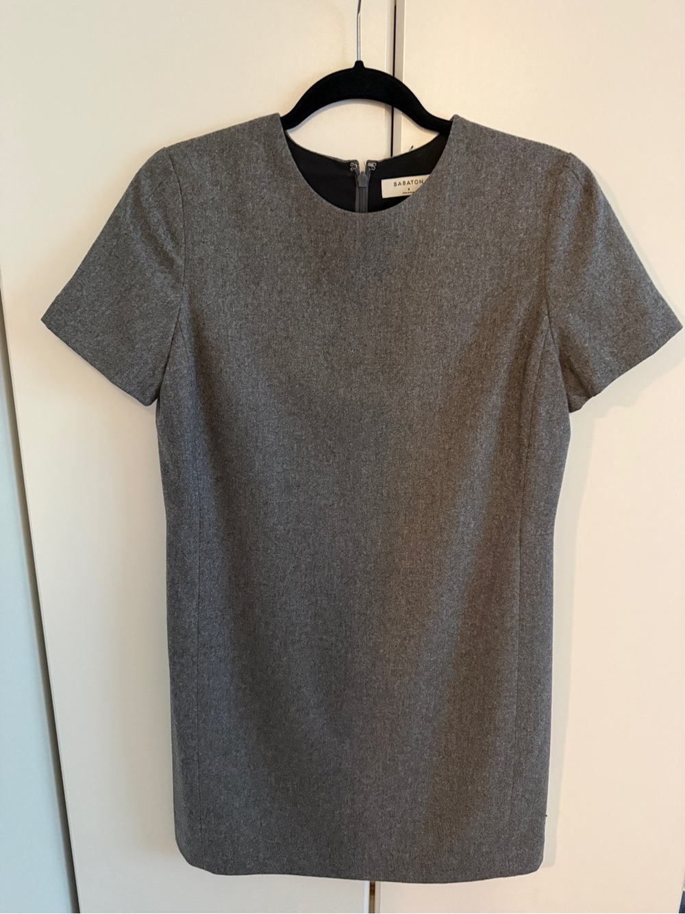Babaton Heather Gray Short Sleeve Shift Dress